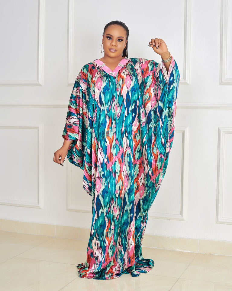 Rich Aunty Luxe Crystals Kaftan - Green