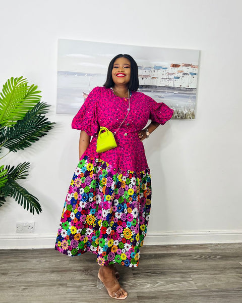 Gorgeous Freya Ankara Mix Match dress