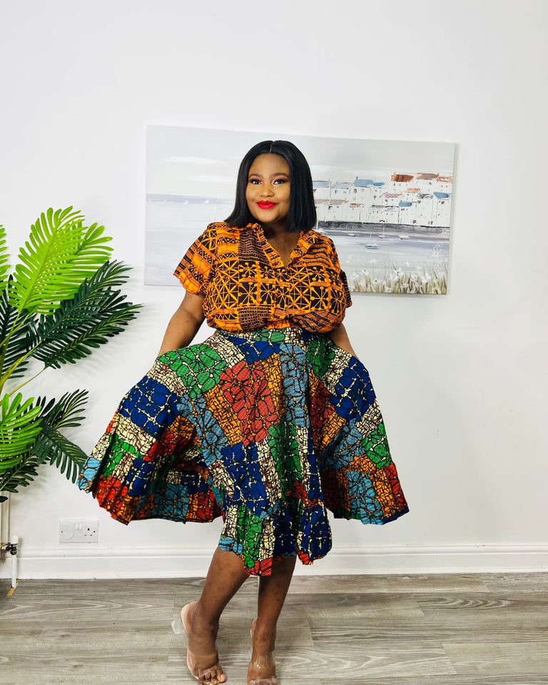 Gbemi Crop Top and skirt  set