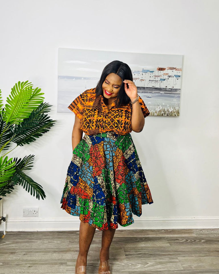 Gbemi Crop Top and skirt  set