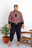 EBELE African Print Bomber Jacket - Brown