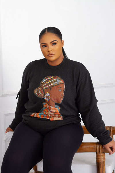 STARE African inspired sweatshirt - Dark grey