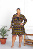 OSEI African Print Blazer Dress - Mustard