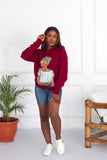 Amope African Inspired Illustration sweatshirt - Burgundy