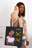 Amope African Inspired Illustration Totebag - With Crisscross