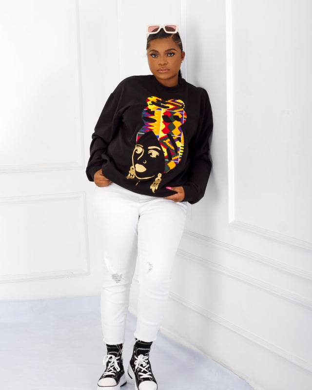 Adeola African Print Silhouette Sweatshirt