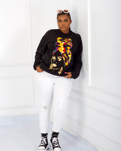 Adeola African Print Silhouette Sweatshirt