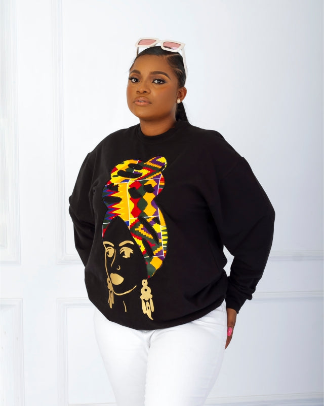 Adeola African Print Silhouette Sweatshirt