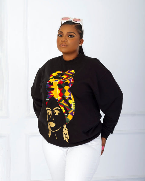 Adeola African Print Silhouette Sweatshirt