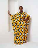 Rich Aunty luxe bedazzled Kaftan - Yellow