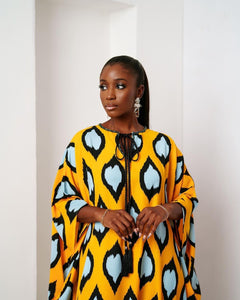 Rich Aunty luxe bedazzled Kaftan - Yellow